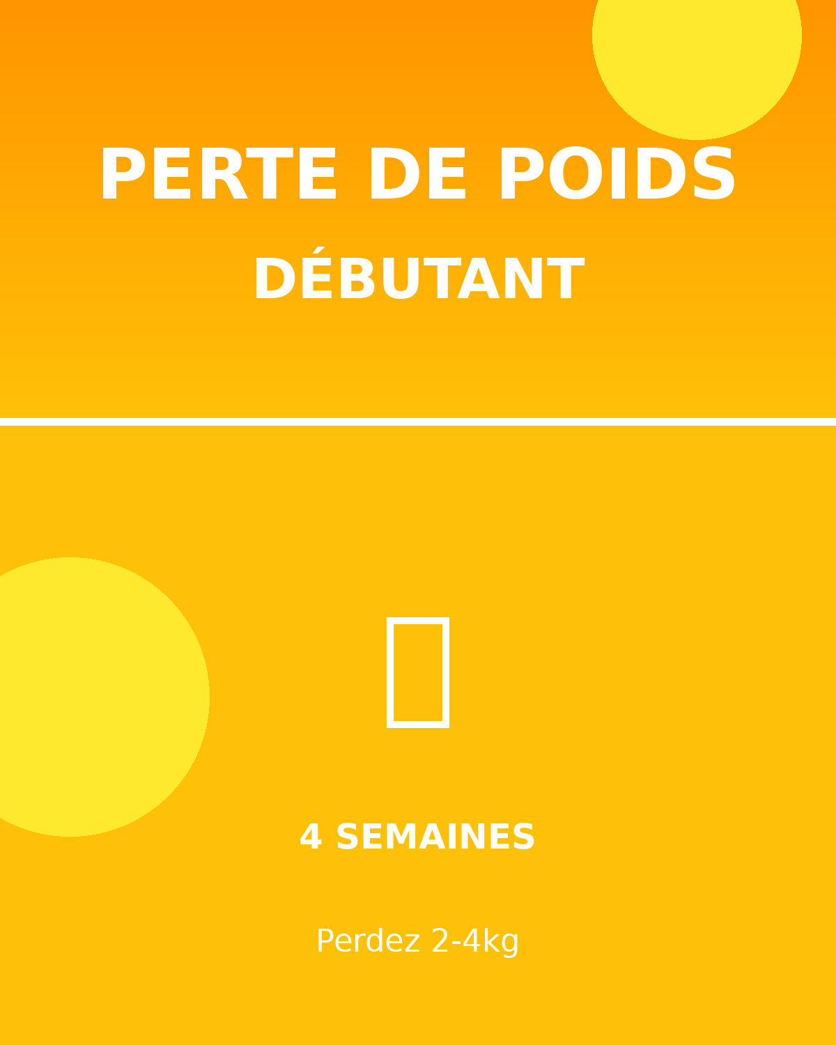 Perte de Poids Débutant - 4 Semaines